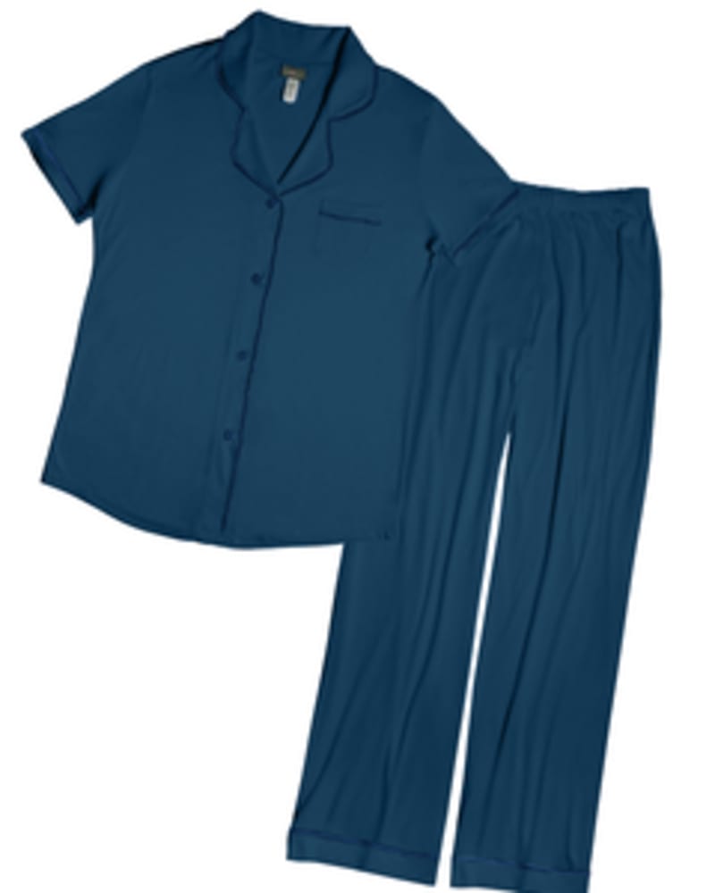 Front of a size M Short Sleeve Top and Pant Pajama Set in Malawi / Malawi by Cosabella. | dia_product_style_image_id:253752